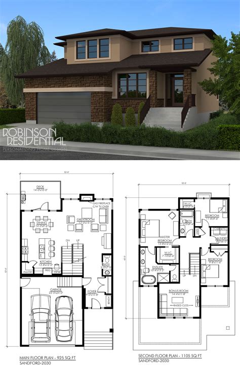 Contemporary Sandford 2030 Robinson Plans Model House Plan Modern