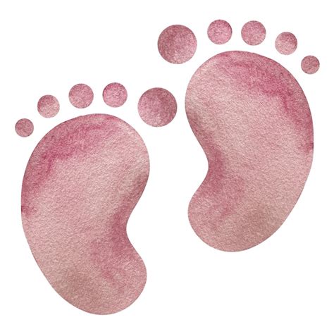 Premium Vector Watercolor Hand Drawn Baby Pink Foot Print Baby Shower