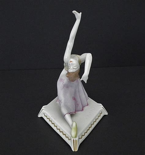 Art Deco German Porcelain Figurine Dancer Tänzerin Mänade Maenad by