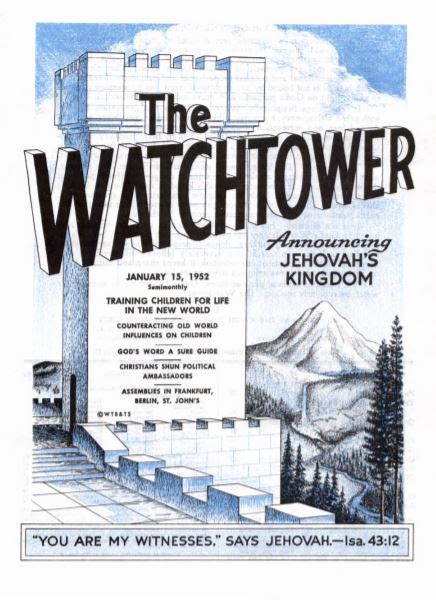 The Watchtower Announcing Jehovahs Kingdom January 15 1952 By Watch