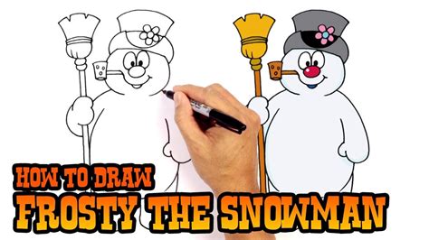 how to draw frosty the snowman christmas drawing lesson youtube frosty the snowmen