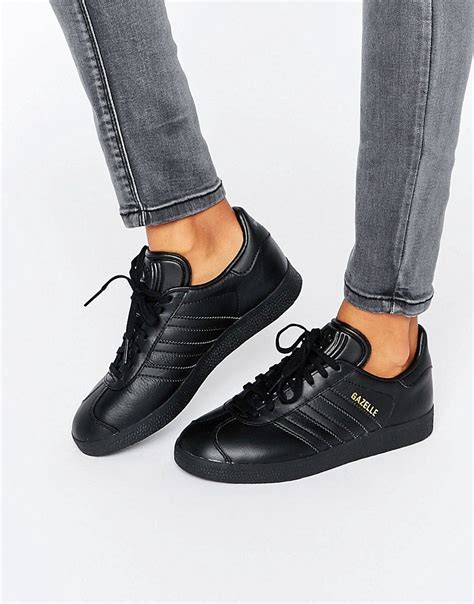 Adidas Originals All Black Gazelle Trainers Chunky Black Shoes Black