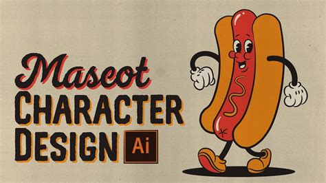How To Draw A Retro Mascot Character Design In Illustrator Youtube