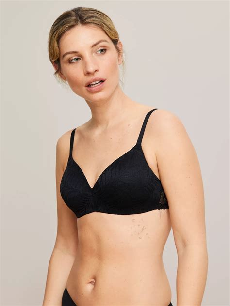John Lewis Anyday Avery Non Wired Lace Bra Black At John Lewis And Partners
