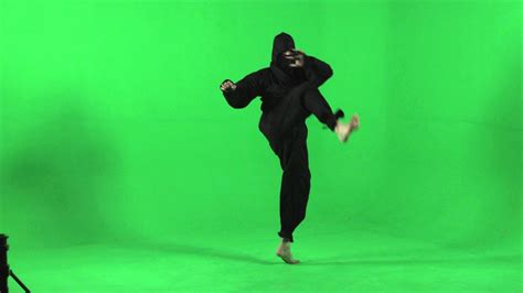 Ninja Dressed In Black Does Barefooted Round House Kicks Youtube