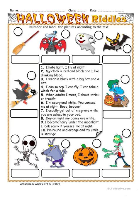 Halloween Brain Teasers Worksheets