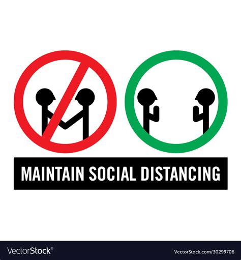 Maintain Social Distancing Sign Royalty Free Vector Image