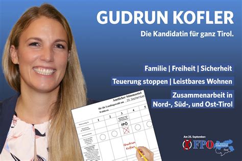 Gudrun Kofler wählen! Die Kandidatin für ganz Tirol. - Süd-Tiroler Freiheit