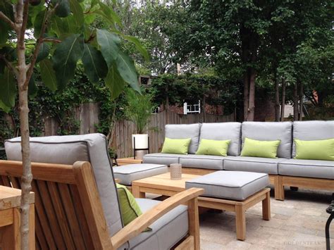 Teak Deep Seating Sectional Set Belvedere Collection Outdoor Seating