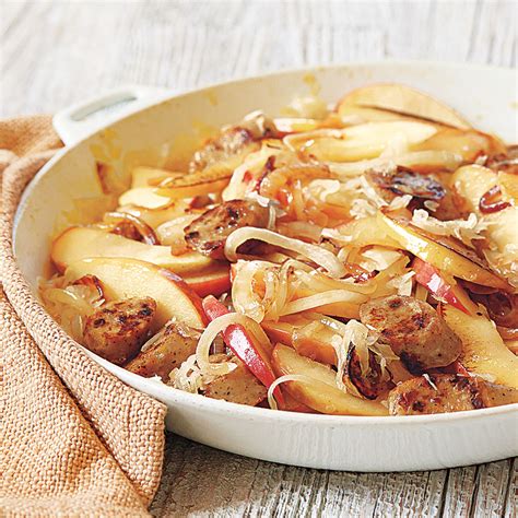 Chicken and apple sausage recipes. Sausage, Apple and Sauerkraut Skillet Supper Recipe ...