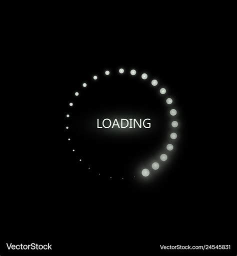 Loading Icon On Black Royalty Free Vector Image