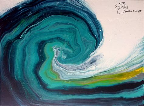 Original Abstract Acrylic Painting Wave From Angel Hearts Crafts