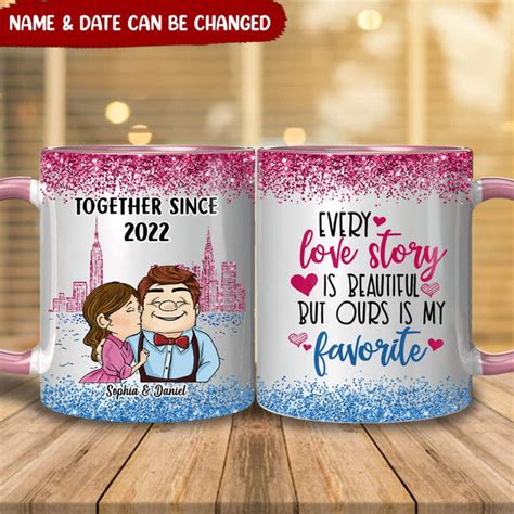 Sweet Couple Kissing Together Since Sparkling Background Personalized Humancustom Unique