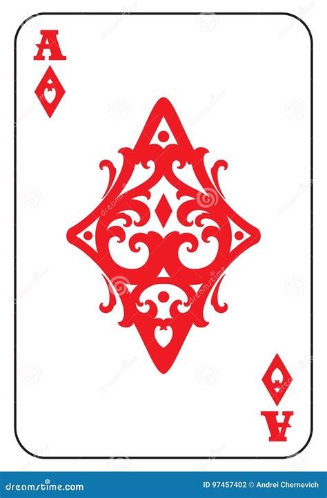 Ace Of Diamonds Stock Vector Illustration Of Playing 97457402