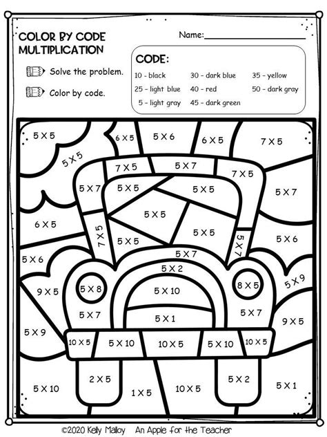 Math Color By Numbers Worksheets 3rd Grade