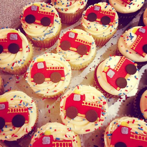 Firetruck Cupcakes Firetruck Birthday Party Firetruck Birthday
