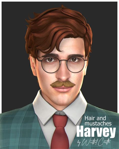 Harvey Hair And Mustaches Wistful Castle In 2023 Sims 4 Sims