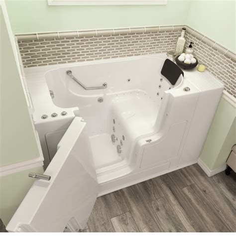 Gelcoat Premium Series 30 X 52 Inch Walk In Tub With Combination Air Spa And Whirlpool Systems