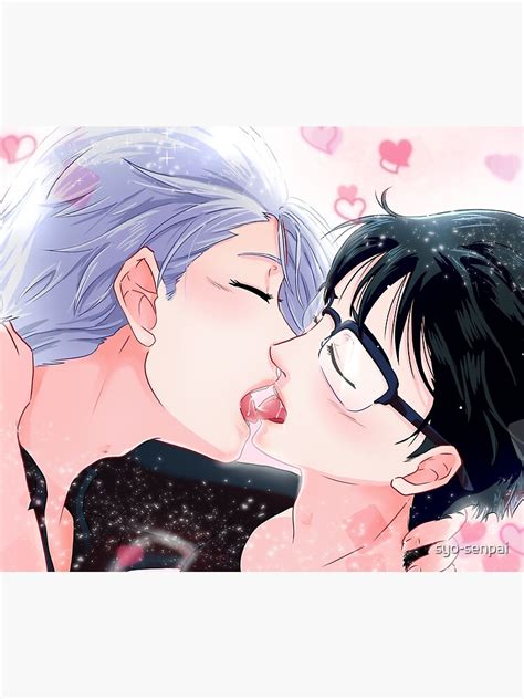Yuri And Victor S Kiss Tapestry By Syo Senpai Redbubble