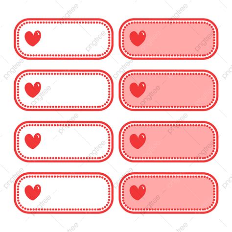 Badge Sticker Label Vector Art Png Name Stickers Red Love Cute Style