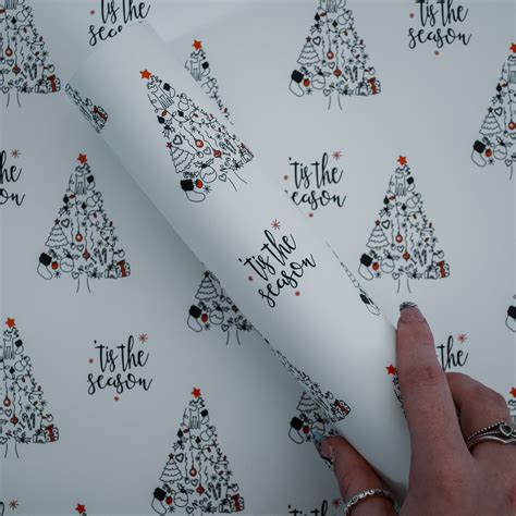 Tis The Season Christmas Wrapping Paper And T Tags Etsy Uk