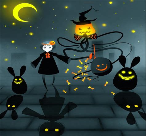 Ghost Bunny Spooky October 31st Funny Black Illustration Soul