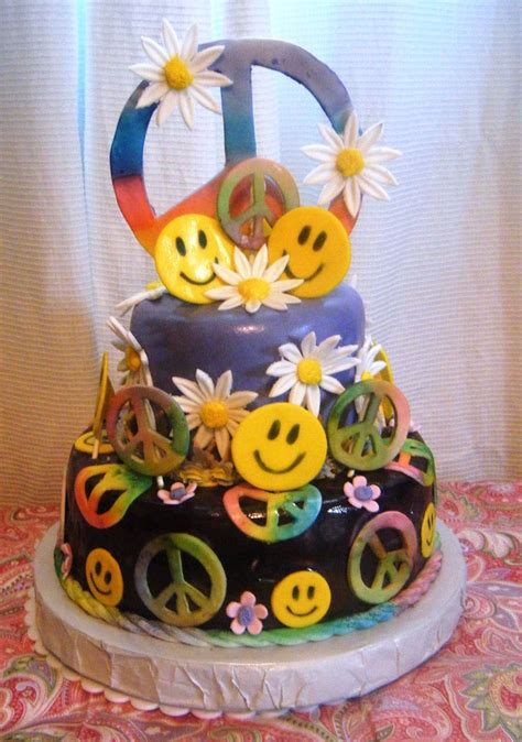 Peace Sign Cake Hippie Cake Peace Cake Themed Cakes