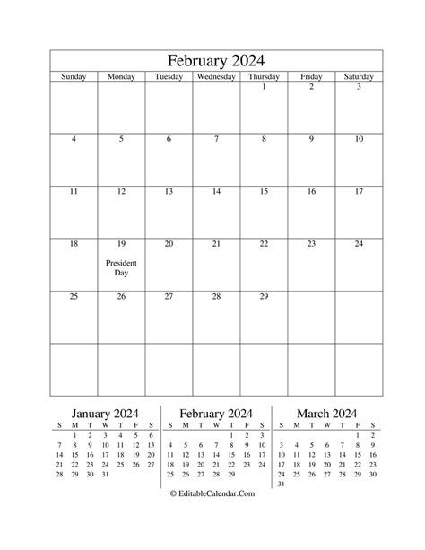 February 2024 Calendar February 2024 Blank Monthly Calendar