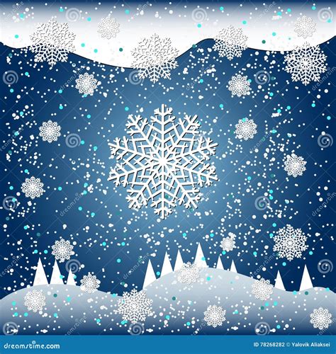 Falling Snow Vector Illustration For Winter Design Stock Vector