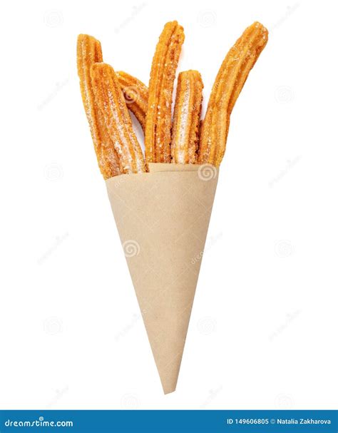 Churro Stick In Apaper Bag Churro Fried Dough Pastry With Sugar