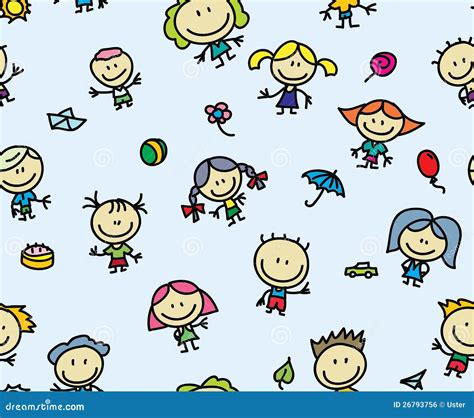 Happy Children Seamless Background Stock Vector Illustration Of Happy