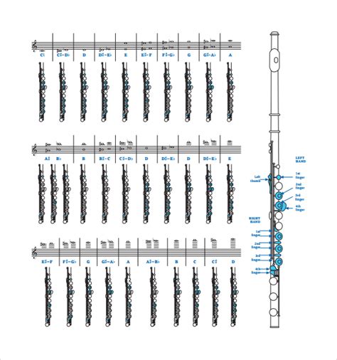 Free 21 Sample Flute Fingering Chart Templates In Pdf Ms Word