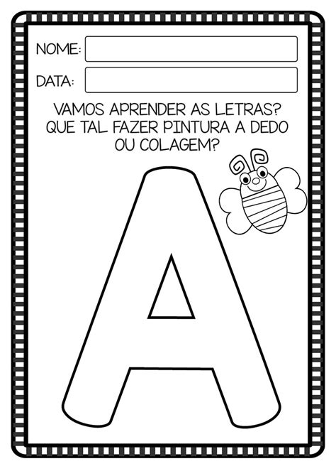 Atividades com Alfabeto Pintura a Dedo Alfabetização Pdf55 Elo7