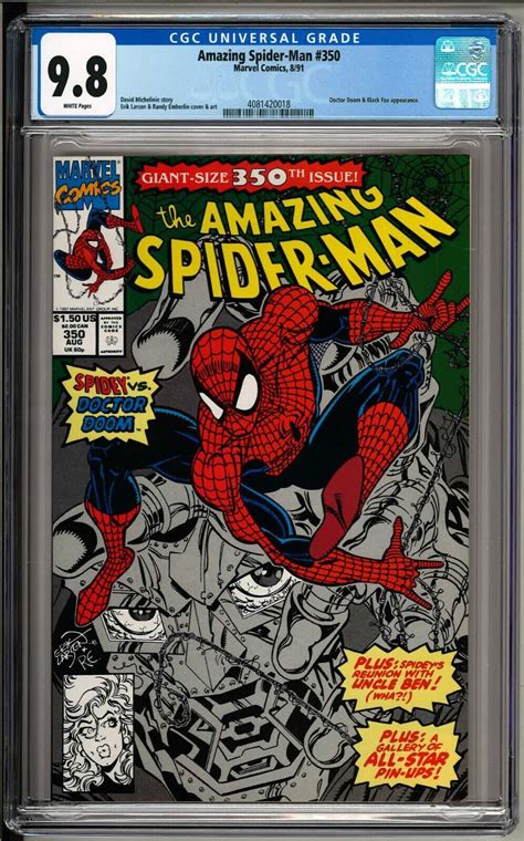 Amazing Spider Man 350 1991 Cgc 98 White Pages Spidey Vs Dr Doom