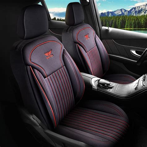 Royal Class Auto Sitzbezüge Kompatibel Für Vw T4 T5 T6 In Schwarz Rot Fahrer Und Beifahrer