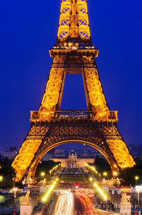 The Eiffel Tower At Dusk From Trocadero Square Paris France Eiffel