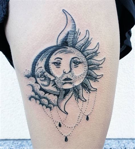 50 Meaningful And Beautiful Sun And Moon Tattoos Kickass Things Sun