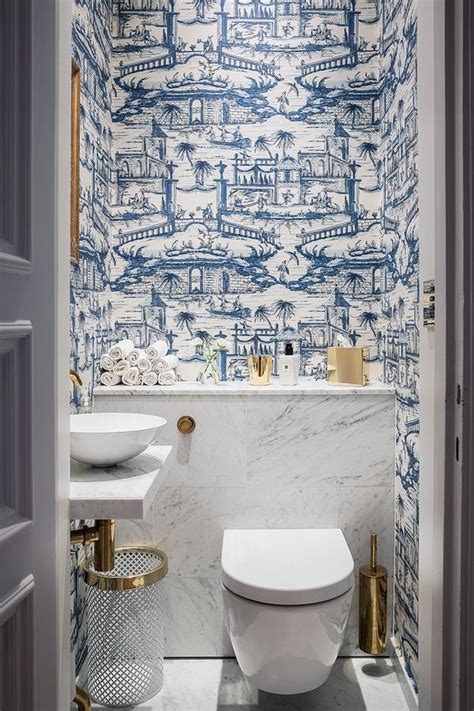 Please request a sample for a true colour match. 25 Chic Ways To Use Wallpaper In A Guest Bathroom