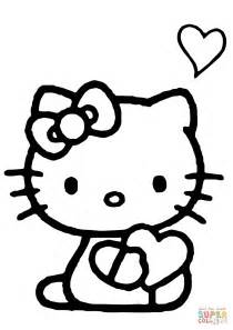 Hello Kitty With A Heart Coloring Page Free Printable Coloring Pages