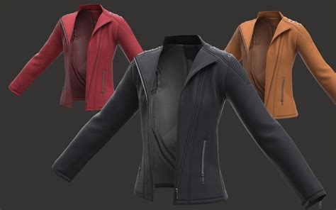 Womens Leather Jacket 3d Model Cgtrader