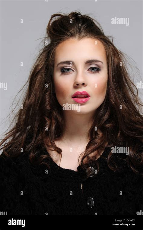 Attractive Young Fashion Model Posing In The Studio Stock Photo Alamy