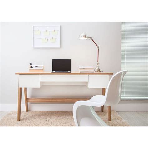 Shop Modern Office Desk With 3 Drawers Hanoveroff White Free