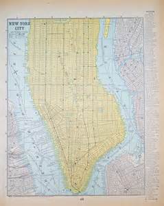 Original 1893 New York City Manhattan Times Square Railway Lines Color