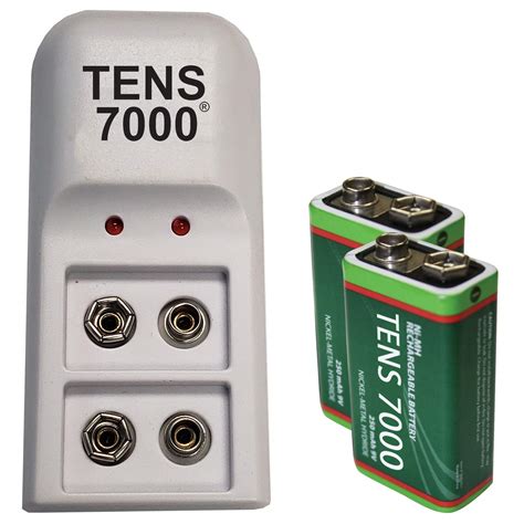 Tens 7000 Official Rechargeable 9v Batteries Kit Includes Nimhnicd
