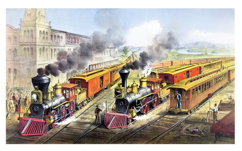 Steam Trains Vintage Poster Free Stock Photo Public Domain Pictures