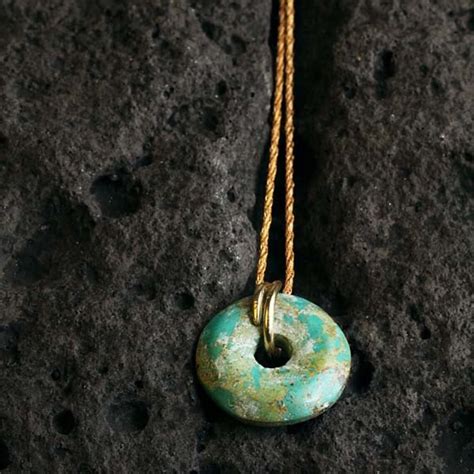 Turquoise Necklace Gold Fill Chain Long Necklace Turquoise Etsy