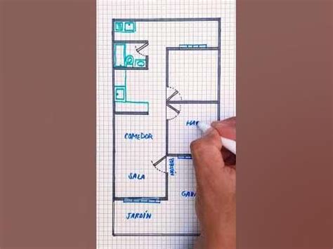 Dibuja un apartamento en área de 6m x 12m fácil Hacer planos de