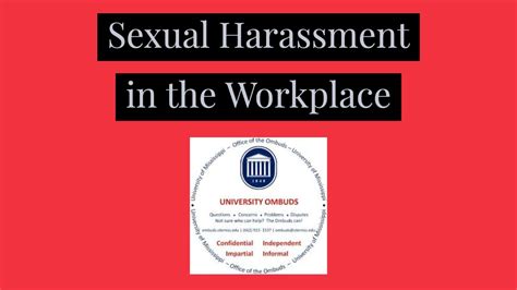 University Of Mississippi Ombuds Sexual Harassment In The Workplace Youtube