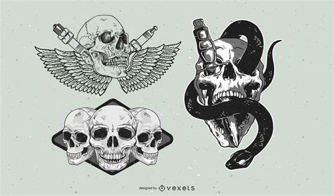 Vintage Skull Design Elements Vector Download