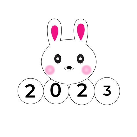 Rabbit Sticker 2023 Clipart Transparent Background, Rabbit Sticker